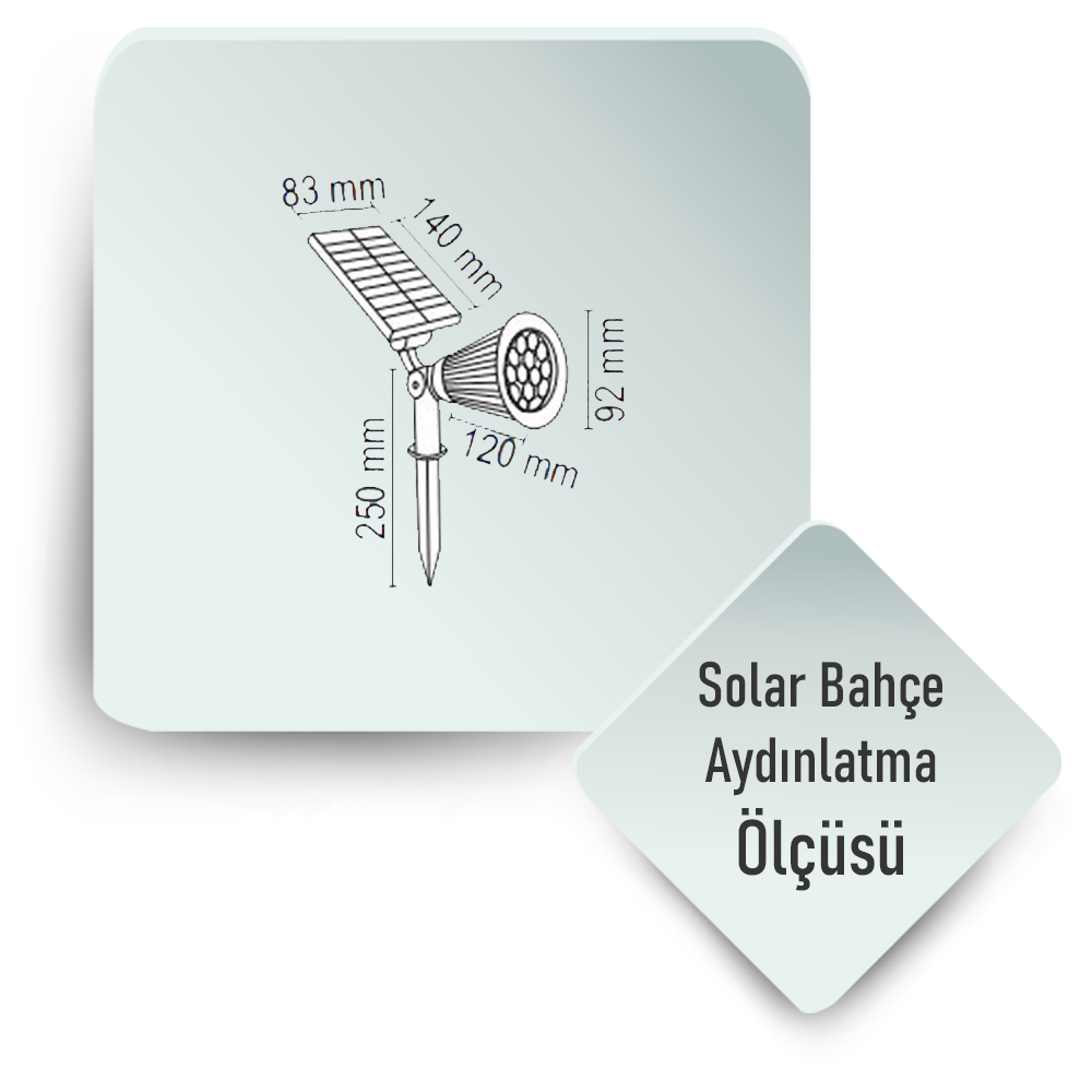 Solar 7 Watt Kazıklı Çim Armatürü Yeşil Işık Helios Opto 88-2002Y